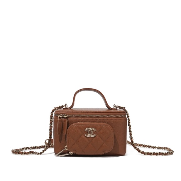 CHANEL Handbags - Chanel caviar brown vanity bag🤎